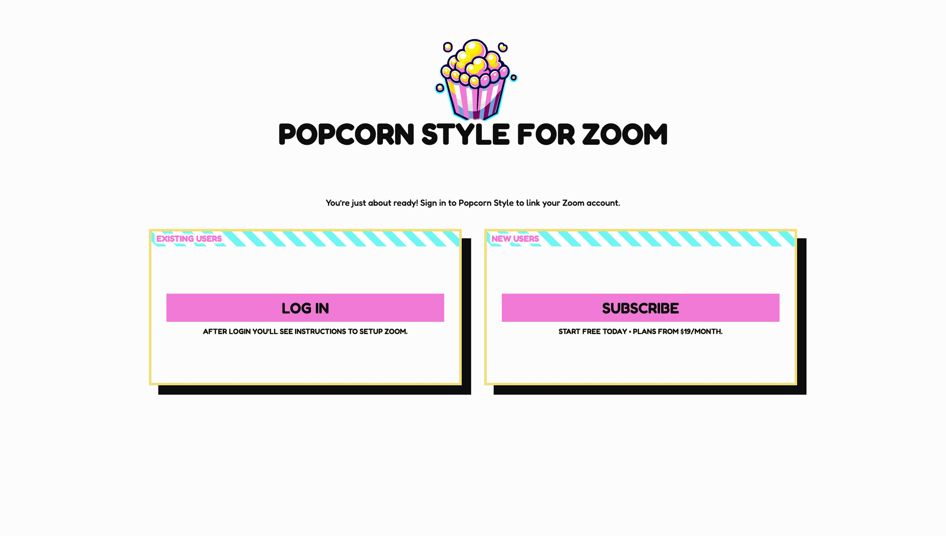 Logging into Popcorn Style