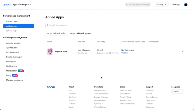 Uninstalling Popcorn Style for Zoom